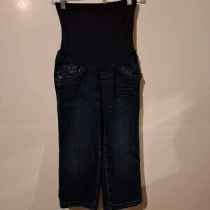 American Star Jeans Womens Size Small High Rise Maternity Capri Full Panel‎ Blue